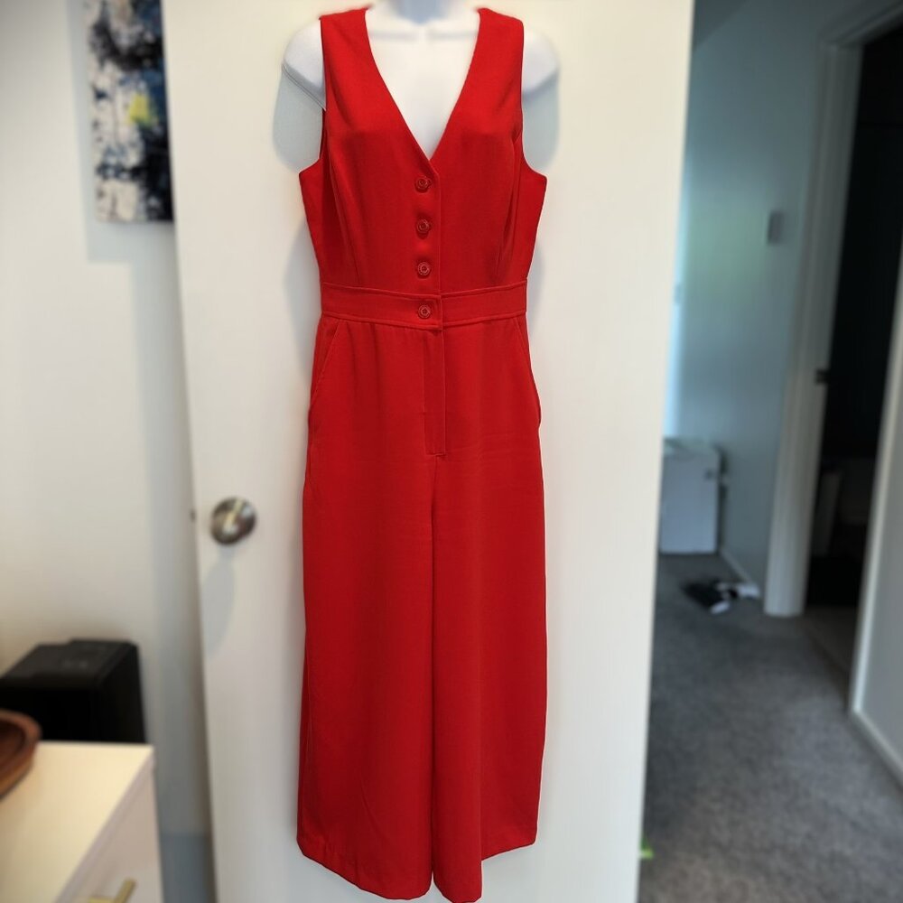 Aritzia Little Moon Red V-Neck Jumpsuit - Size 6/8